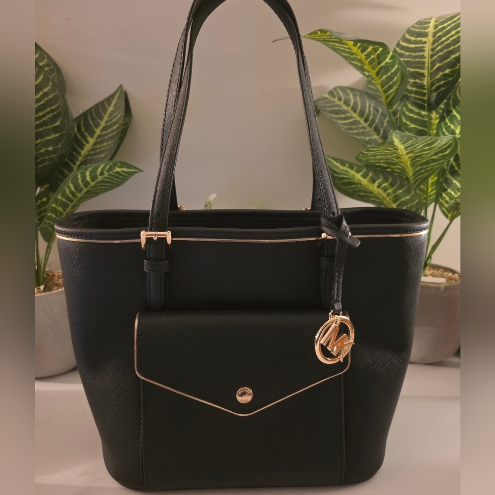 Michael Kors Black and Gold Tote Bag Premium Line